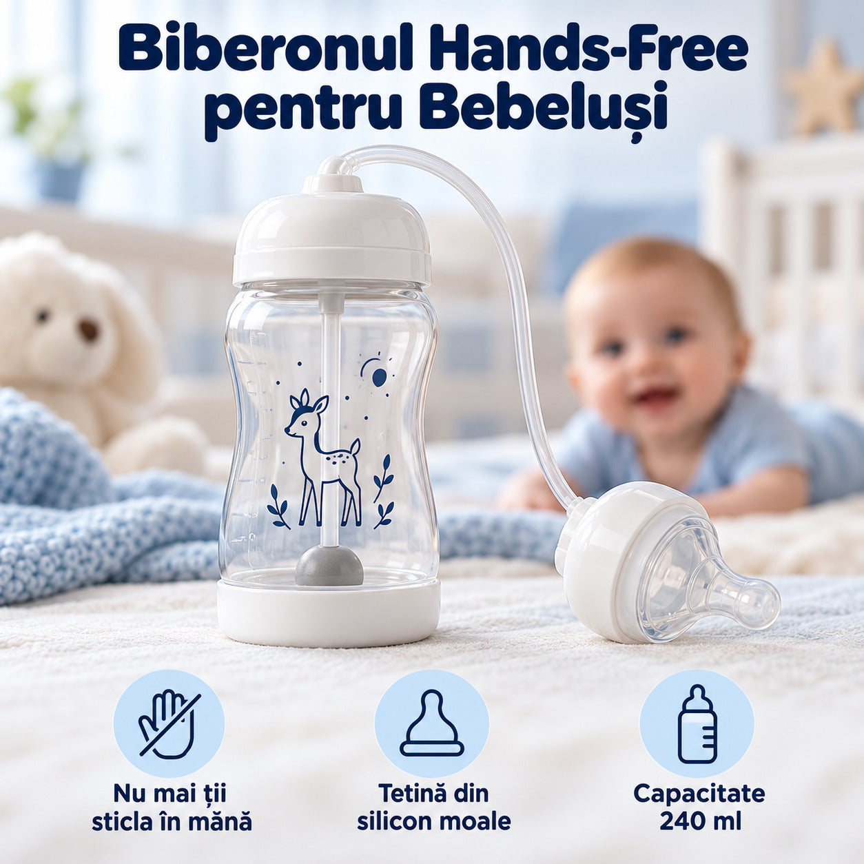 Biberon Hands-Free pentru Bebeluși