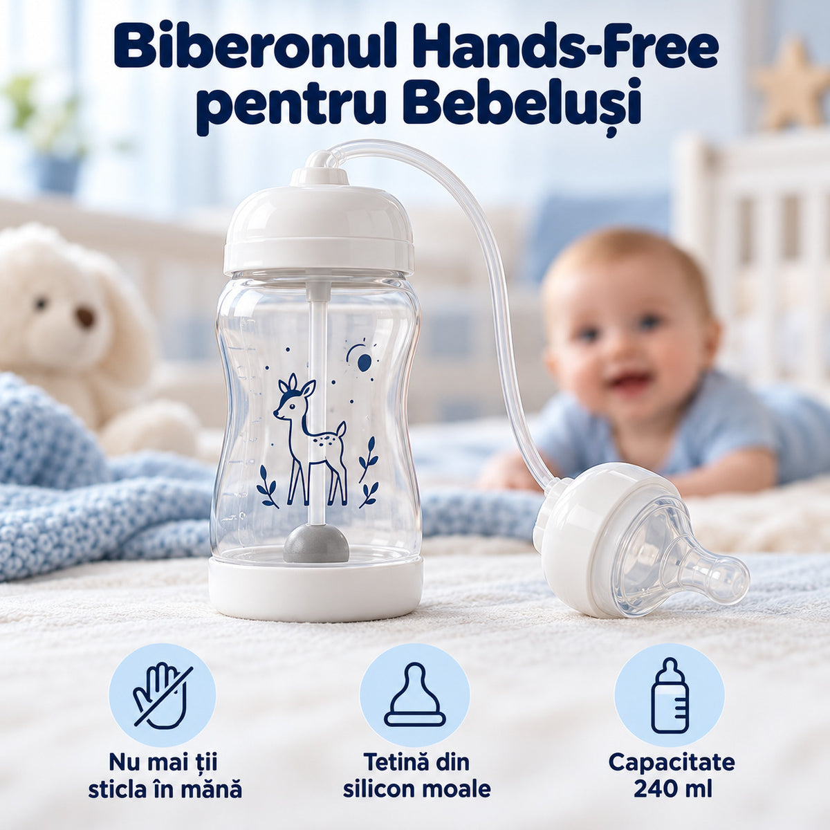 Biberon Hands-Free pentru Bebeluși