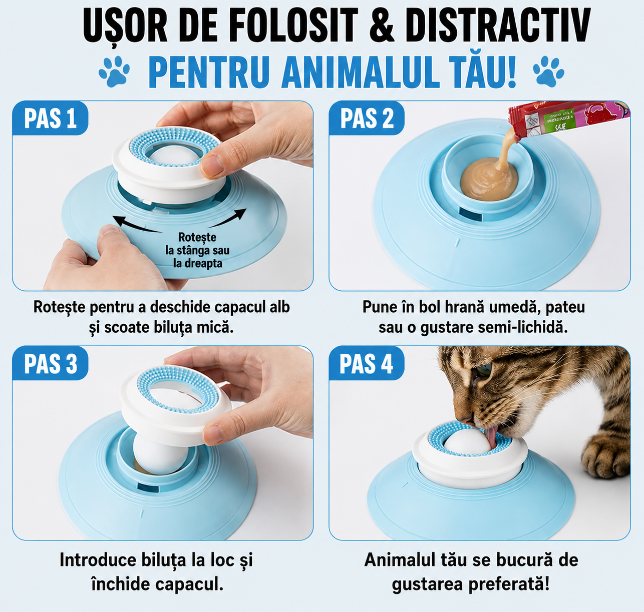 Bol Interactiv de Recompense pentru Câini și Pisici