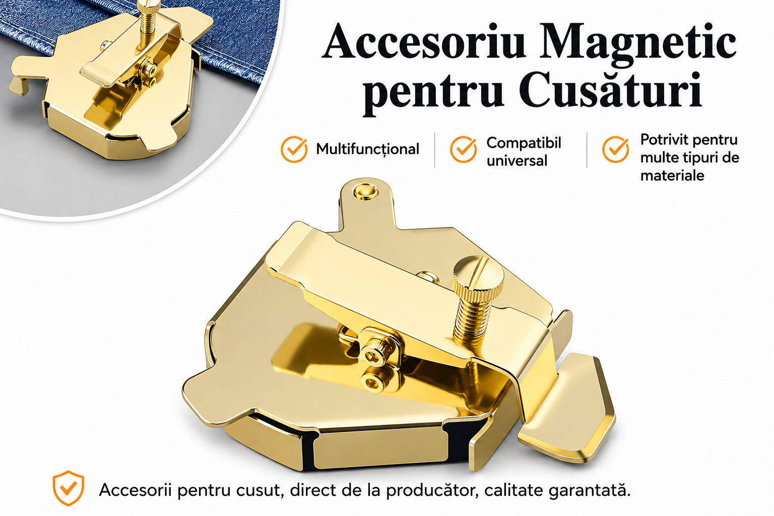 Ghidaj Magnetic cu Rolă pentru Cusături Precise