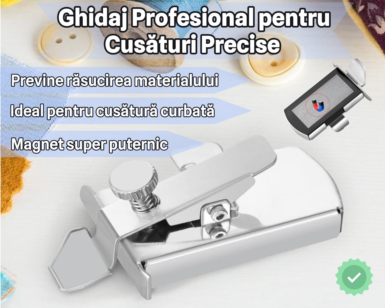 Ghidaj Magnetic pentru Cusături Precise – Temishop