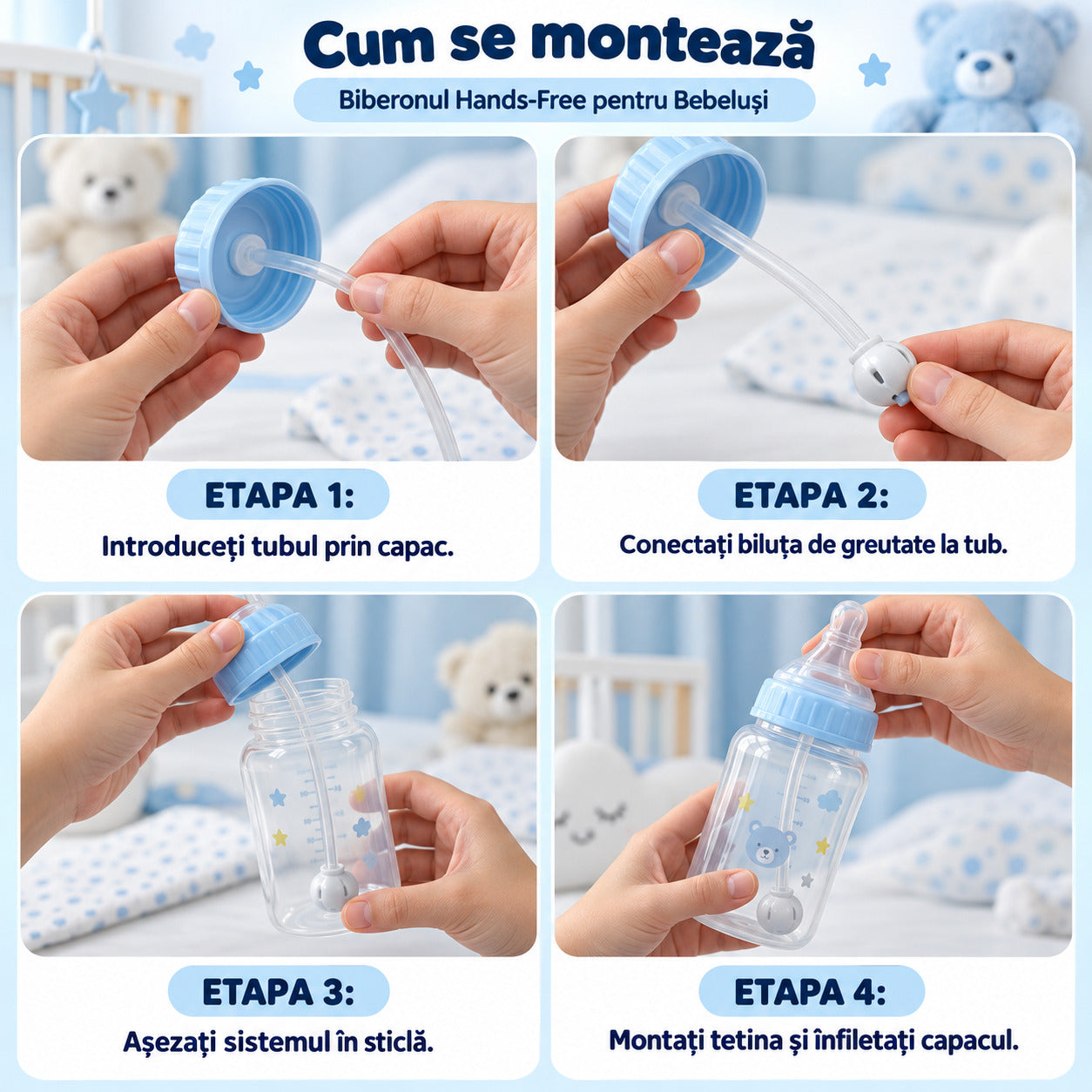 Biberon Hands-Free pentru Bebeluși