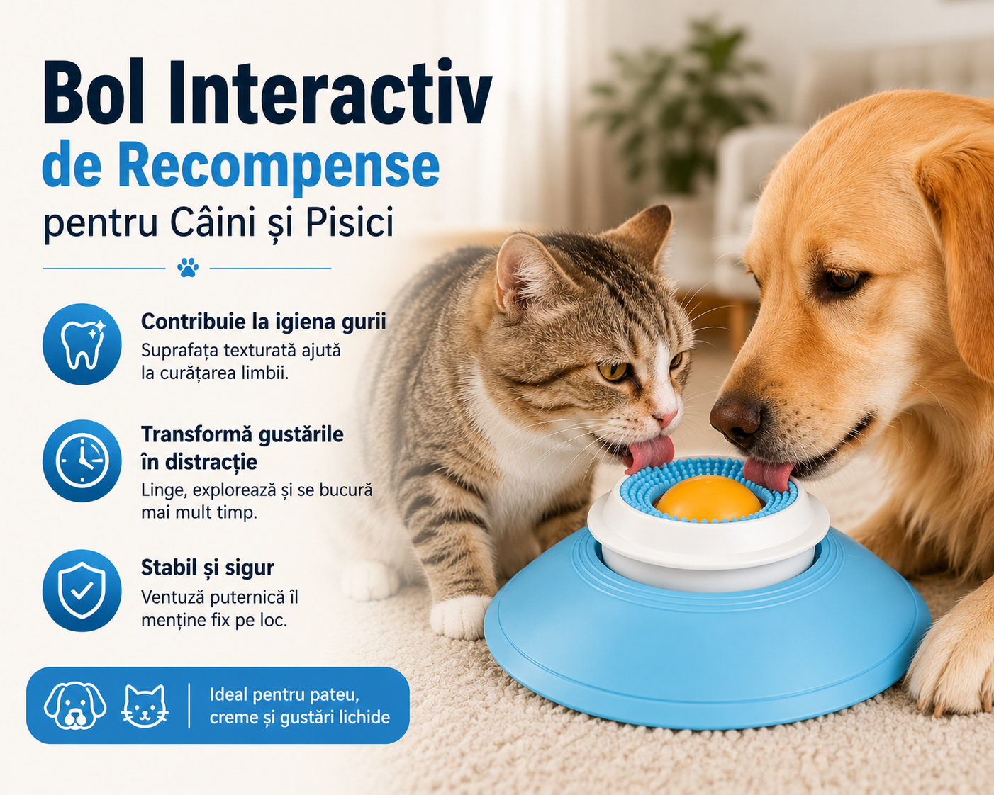 Bol Interactiv de Recompense pentru Câini și Pisici