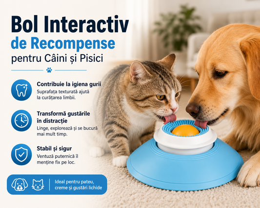 Bol Interactiv de Recompense pentru Câini și Pisici