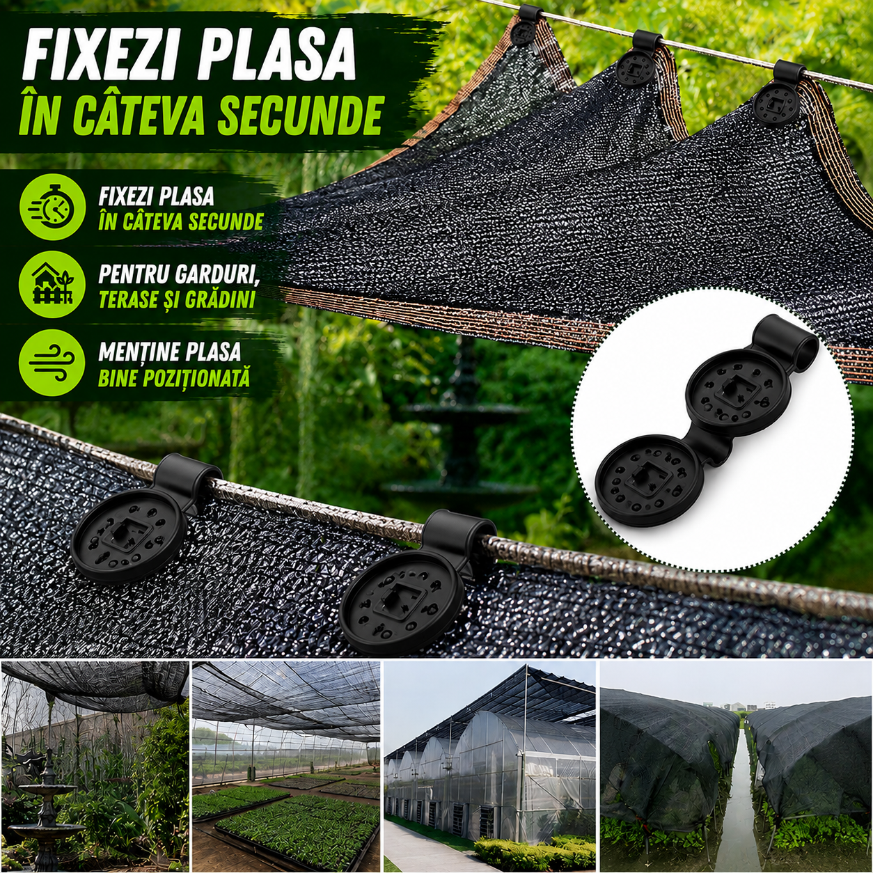 Set Cleme de Fixare pentru Plase și Garduri