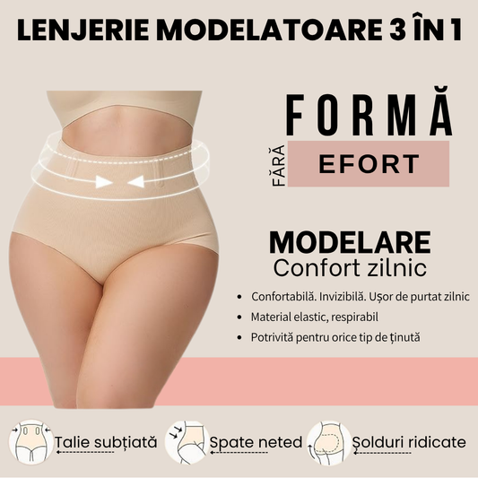 Lenjerie modelatoare 3 în 1 – Talie, abdomen și șolduri redefinite