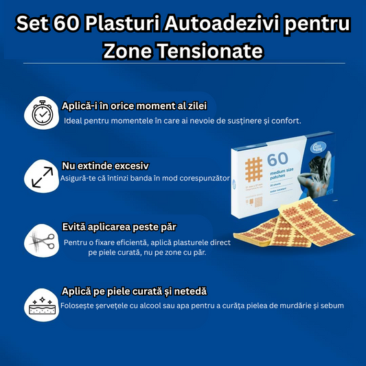 Set 60 Plasturi Autoadezivi pentru Zone Tensionate