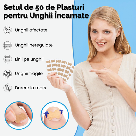 Setul de 50 de Plasturi Pentru Unghii Încarnate